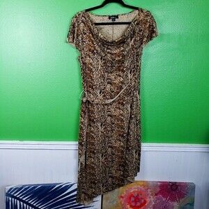 AGB Women's Plus Size Snakeprint Skin Pattern Stretchy Dress Size 16